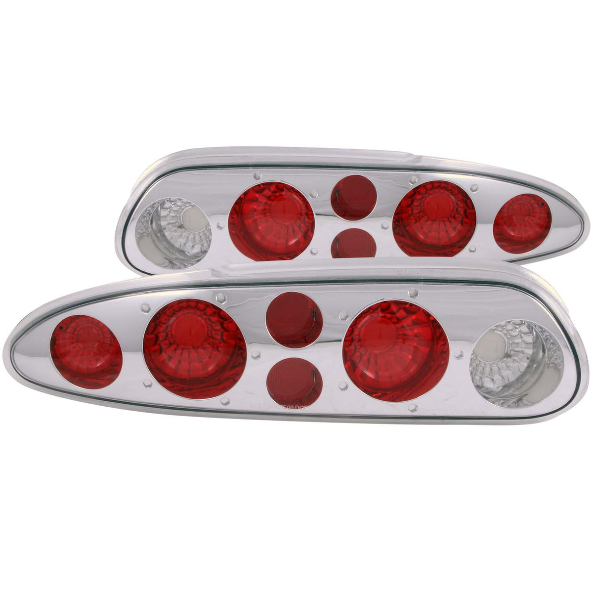 ANZO 1993-2002 Chevrolet Camaro Taillights Chrome - 221011 for 1993-2002 Chevrolet Camaro - front view