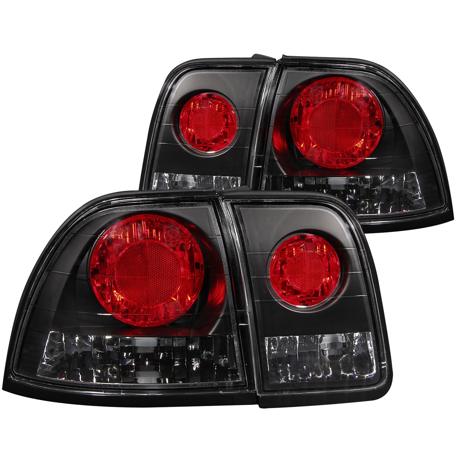 ANZO 1996-1997 Honda Accord Taillights Black - 221039 for 1996-1997 Honda Accord - front view
