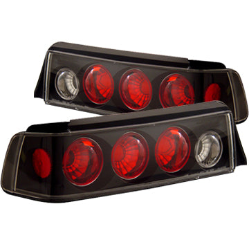 ANZO 1988-1991 Honda Civic Taillights Black - 221053 for 1988-1991 Honda Civic - front view