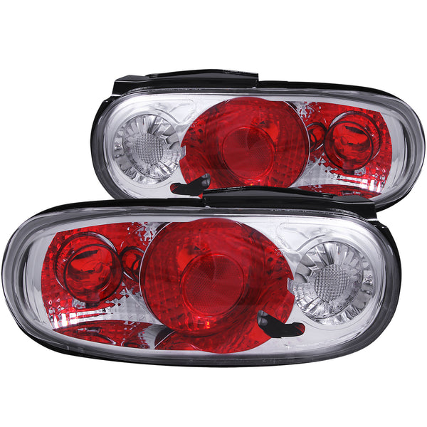 ANZO 1990-1997 Mazda Miata Taillights Chrome - 221075 for 1990-1997 Mazda Miata - front view