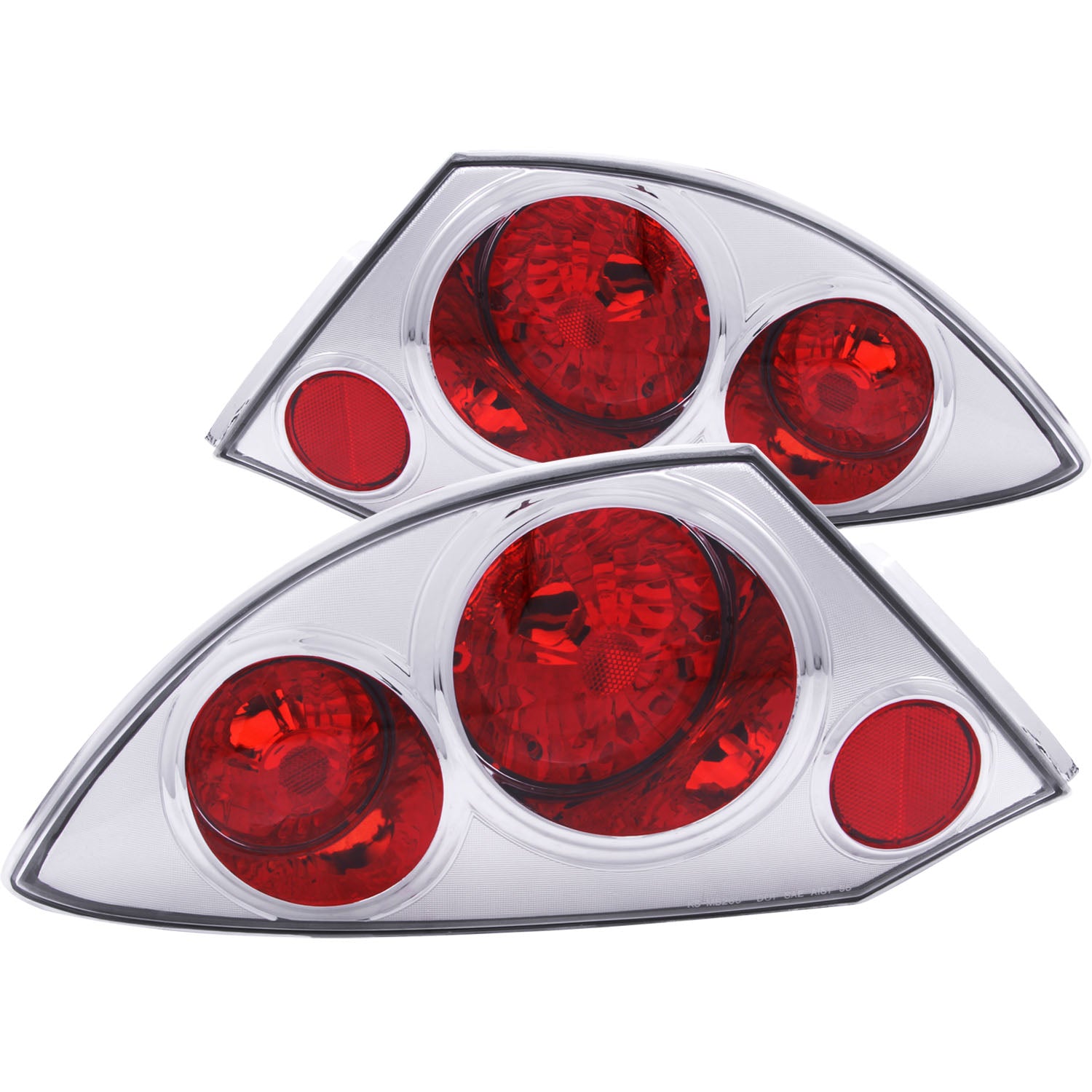 ANZO 2000-2005 Mitsubishi Eclipse Taillights Chrome - 221080 for 2000-2005 Mitsubishi Eclipse - front view