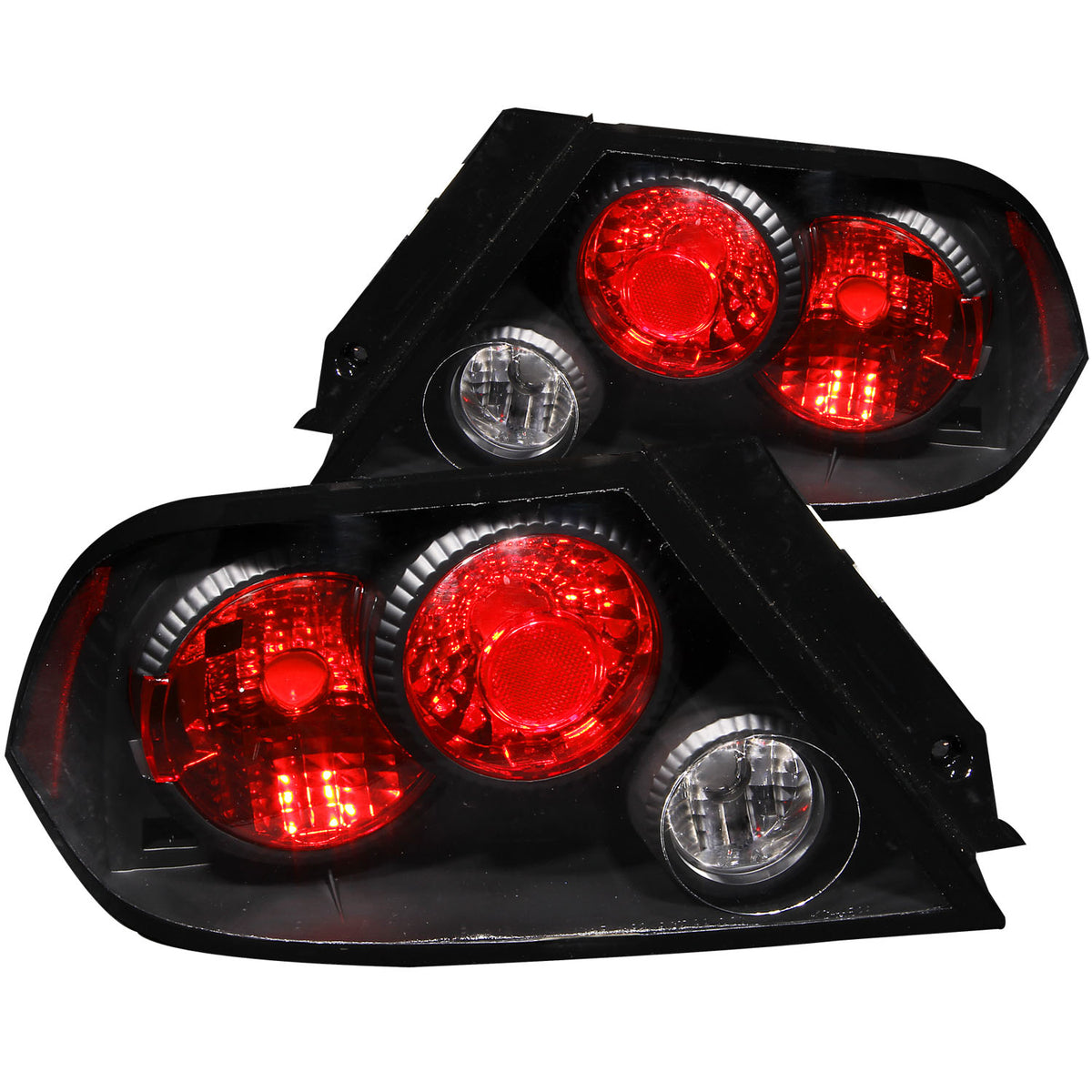 ANZO 2002-2003 Mitsubishi Lancer Taillights Black - 221086 for 2002-2003 Mitsubishi Lancer - front view