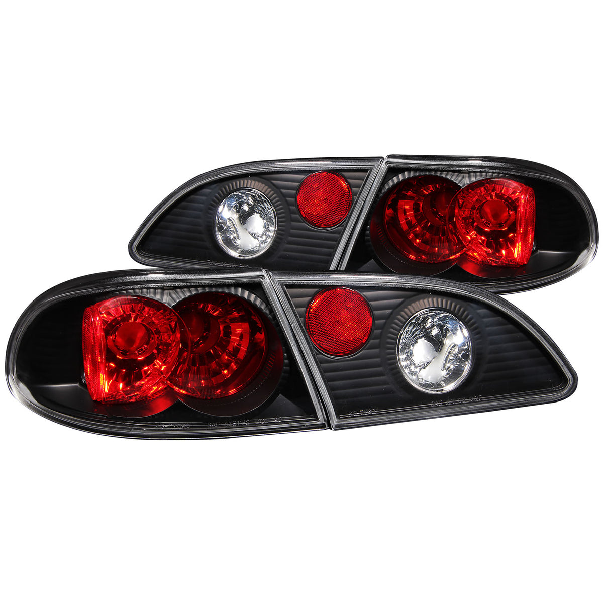 ANZO 1998-2002 Toyota Corolla Taillights Black - 221115 for 1998-2002 Toyota Corolla - front view