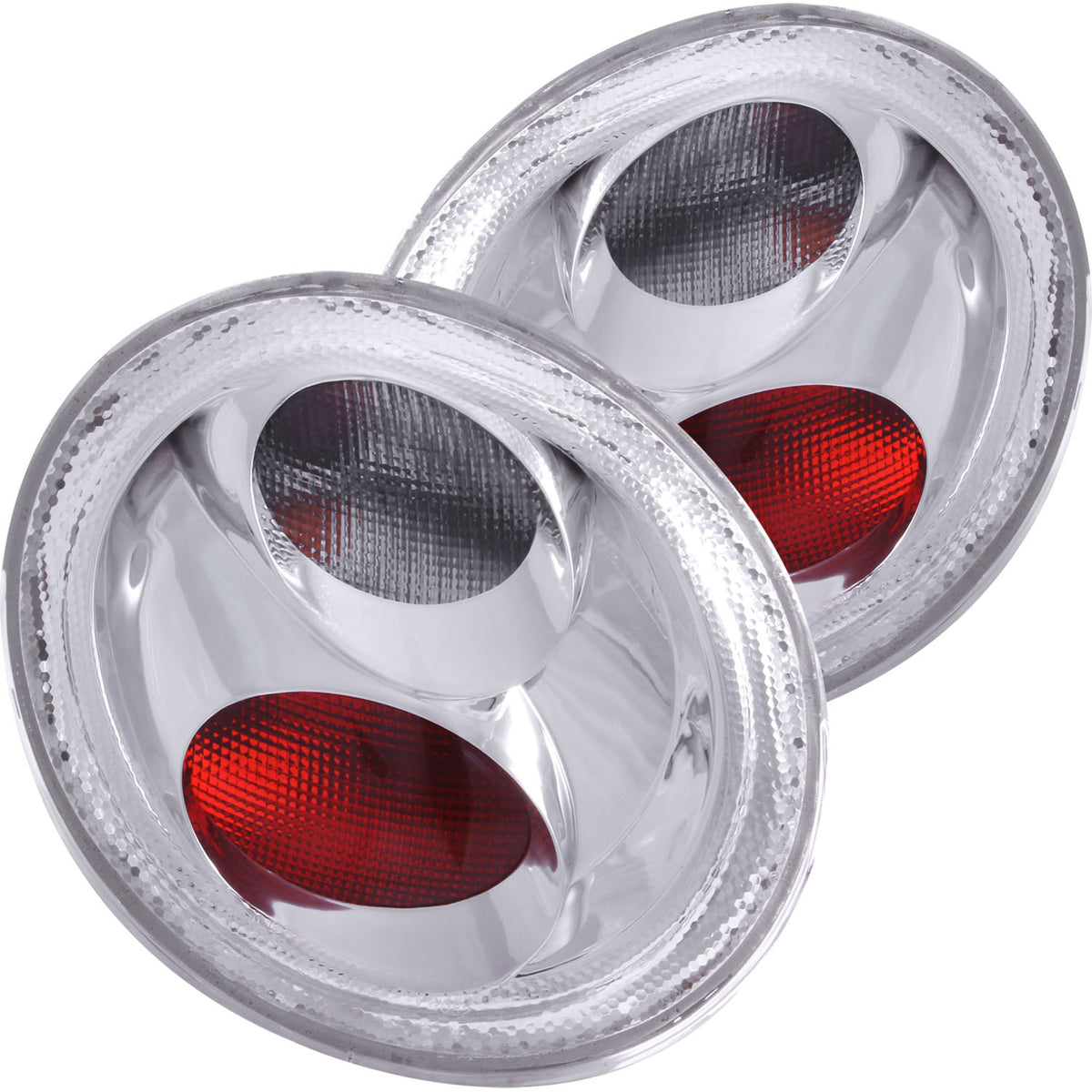 ANZO 1998-2005 Volkswagen Beetle Taillights Chrome - 221118 for 1998-2005 Volkswagen Beetle - front view
