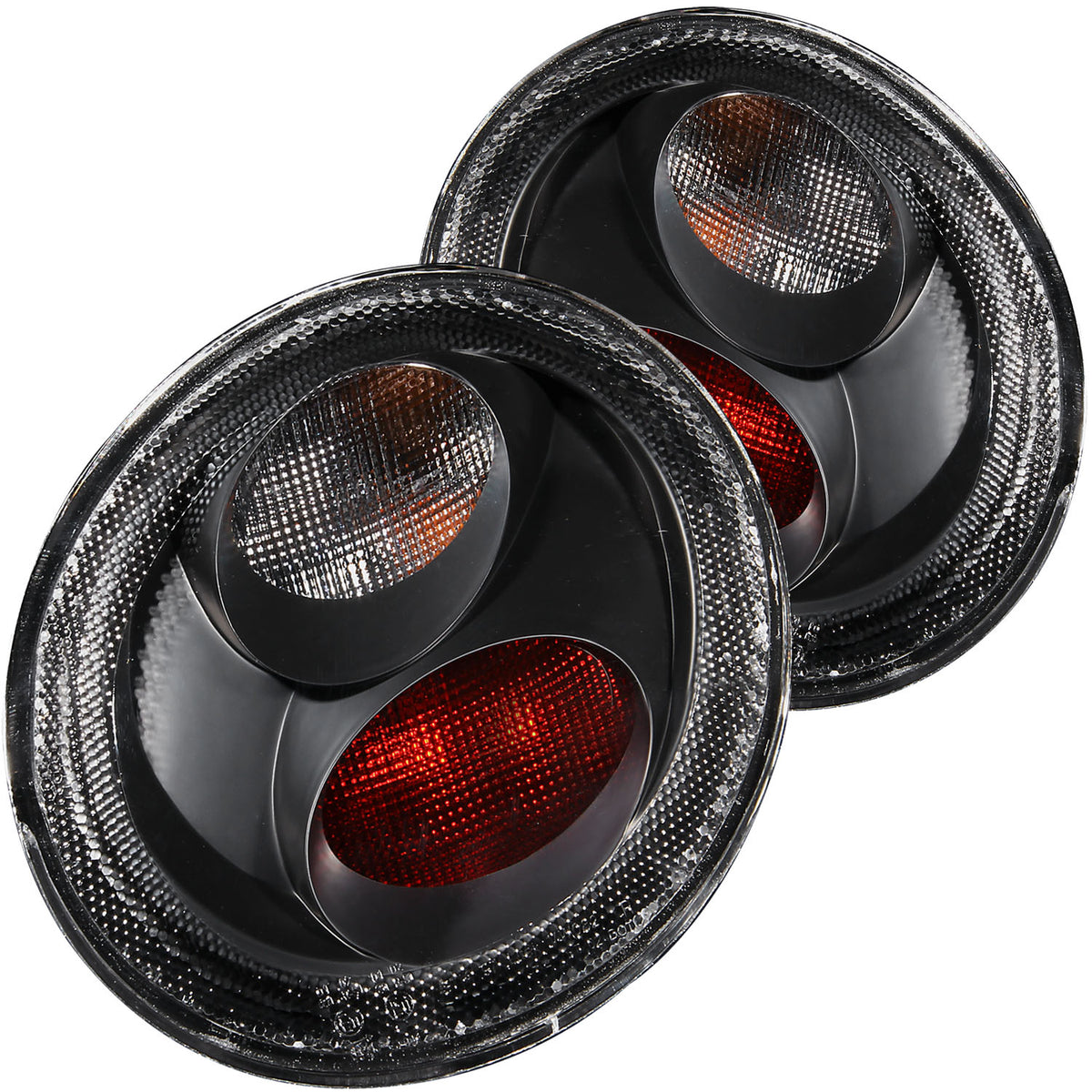 ANZO 1998-2005 Volkswagen Beetle Taillights Black - 221119 for 1998-2005 Volkswagen Beetle - front view
