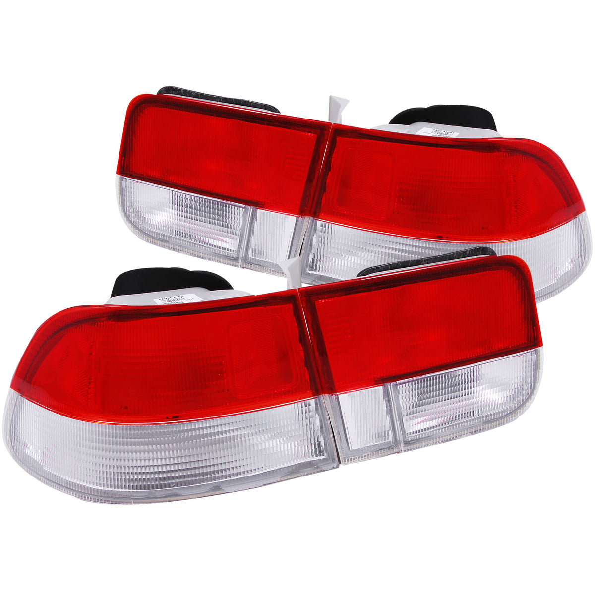 ANZO 1996-2000 Honda Civic Taillights Red/Clear - OEM 4pc - 221147 for 1996-2000 Honda Civic - front view