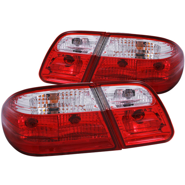 ANZO 1996-2002 Mercedes Benz E Class W210 Taillights Red/Clear G2 - 221162 for 1996-2002 Mercedes Benz E Class - front view