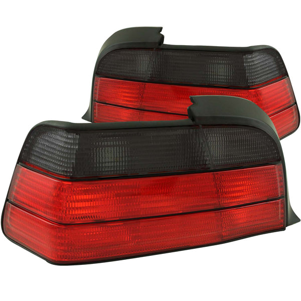 ANZO 1992-1998 BMW 3 Series E36 Coupe/Convertable Taillights Red/Smoke - 221199 for 1992-1999 BMW 3 Series - front view