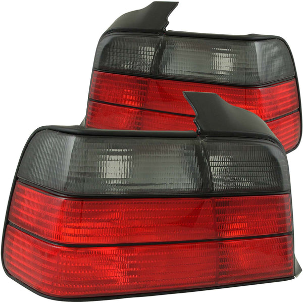 ANZO 1992-1998 BMW 3 Series E36 Sedan Taillights Red/Smoke - 221200 for 1992-1999 BMW 3 Series - front view