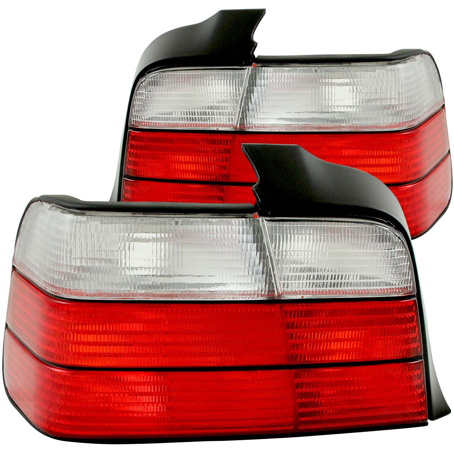 ANZO 1992-1998 BMW 3 Series E36 Sedan Taillights Red/Clear - 221216 for 1992-1999 BMW 3 Series - front view