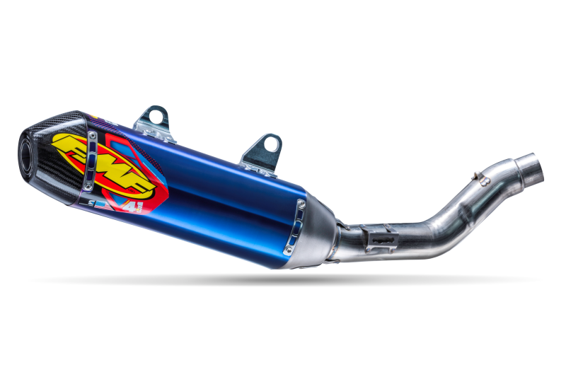 FMF Racing 25-26 Honda CRF250R/RX FACTORY 4.1 Anodized Titanium RCT Slip-On Muffler W/R Carbon Cap - 041619 - front view