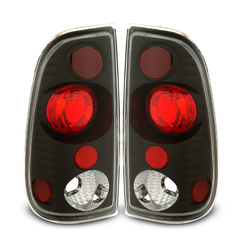 Raxiom 97-03 Ford F-150 Styleside Axial Series Version 2 Tail Lights- Black - Red/Clear Lens - T542831 - front view