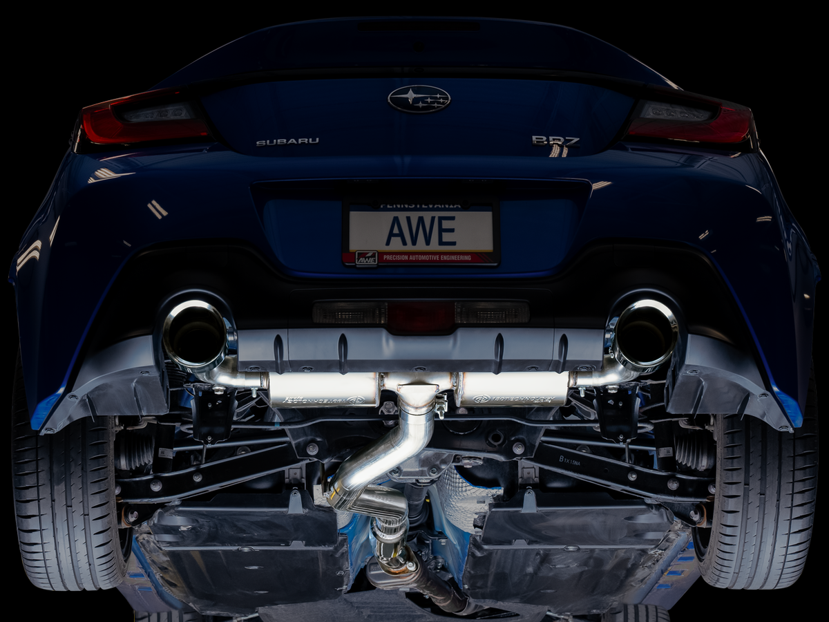 AWE Subaru BRZ/ Toyota GR86/ Toyota 86 Touring Edition Cat-Back Exhaust- Chrome Silver Tips - 3015-32486