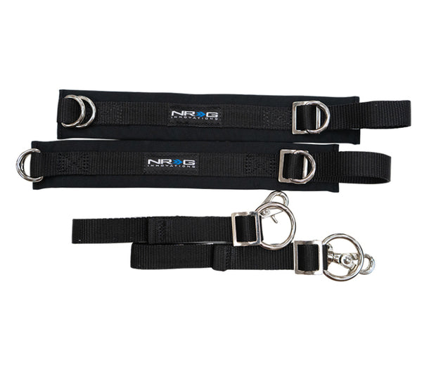 NRG SFI 3.3 Arm Restraints One Pair - Black - SBH-AR01BK - front view