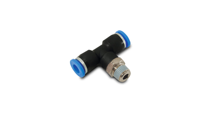 Vibrant Push Lock Vacuum Male Tee Fitting Tube OD 3/16in Male Thread 1/8in NPT - 22631
