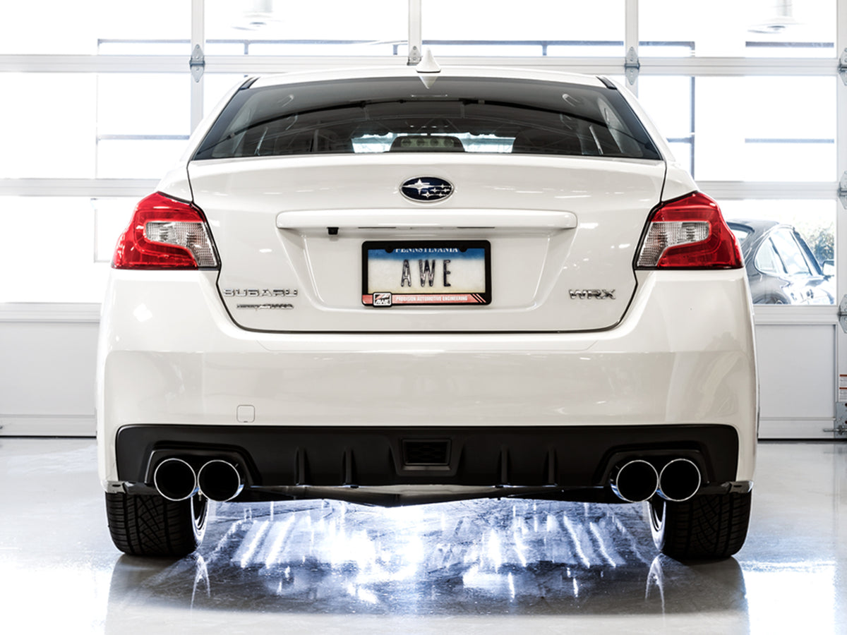 AWE Tuning Subaru WRX/STI VA/GV Sedan Track Edition Exhaust - Chrome Silver Tips (102mm) - 3020-42058