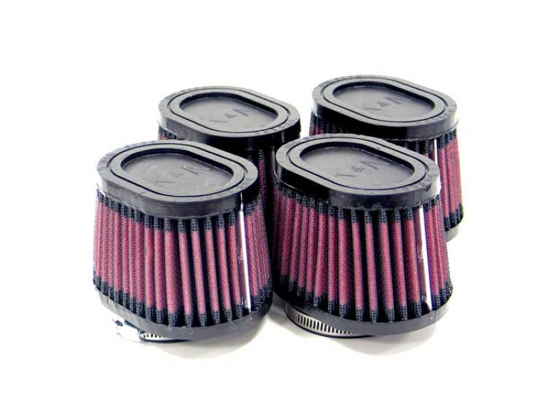 K&N Universal Rubber Filter 2.125in Flange ID/3in x 4in Tapered Oval/2.75in Height (4 Filters) - RU-0984 by K&N Engineering -
