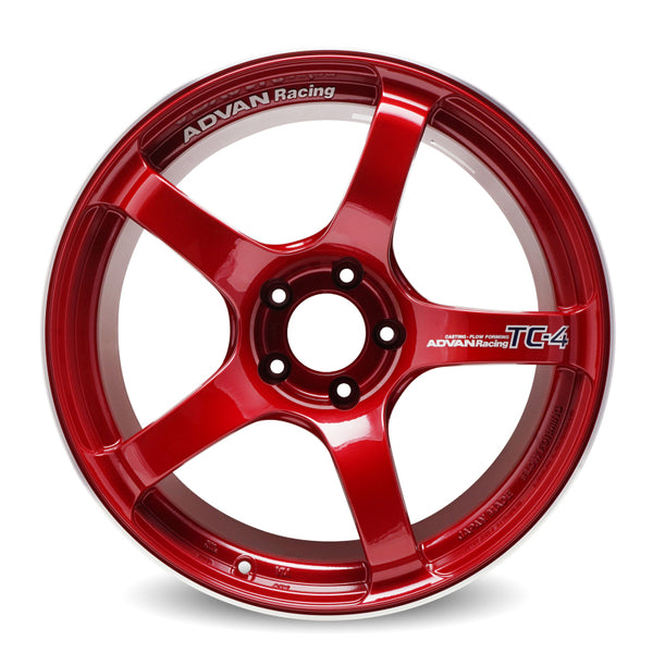Advan TC4 18x9.5 +45 5-120 Racing Candy Red & Ring Wheel - YAD8J45WCRR by Advan