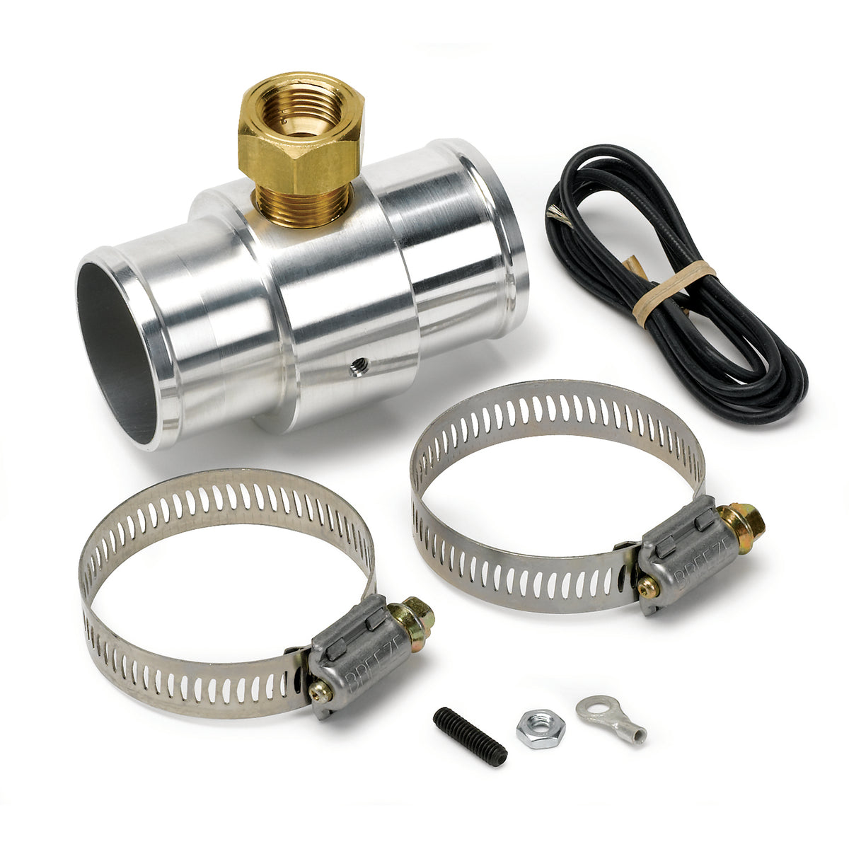 Autometer Radiator Hose Adapter 1.5in, 0.375in NPTF Female, Aluminum - 2283