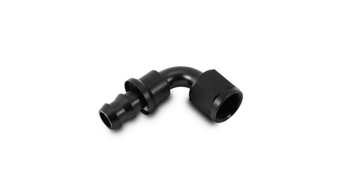 Vibrant -6AN Push-On 90 Deg Hose End Fitting - Aluminum - 22906