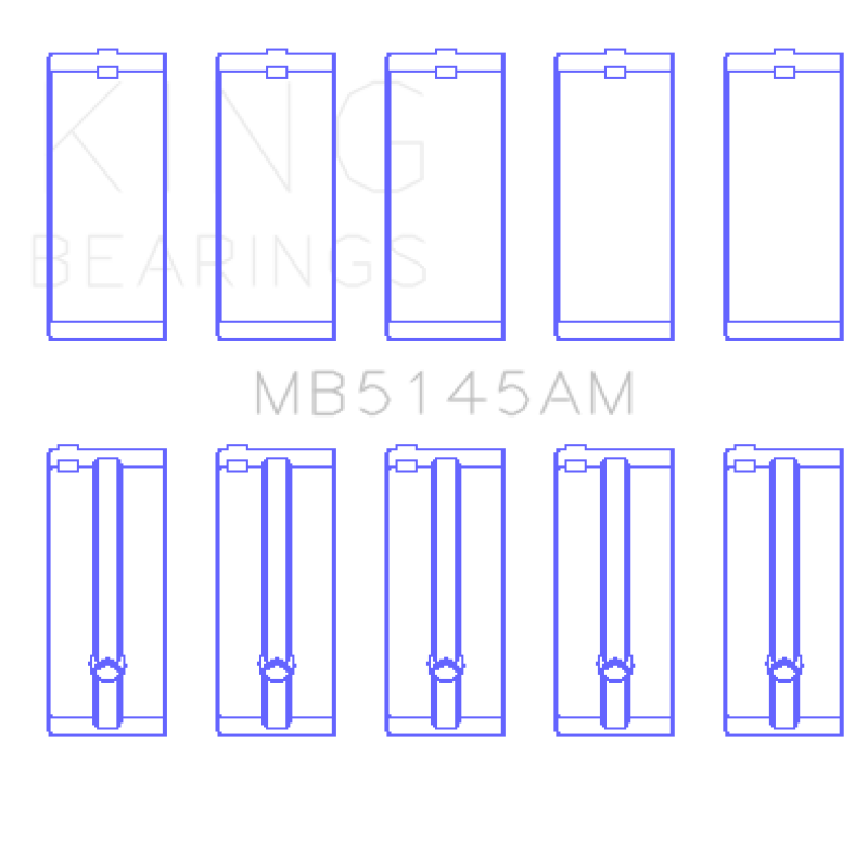King Engine Bearings Toyota 2.4D L 2L (Size +0.25mm) Main Bearing Set - MB5145AM0.25
