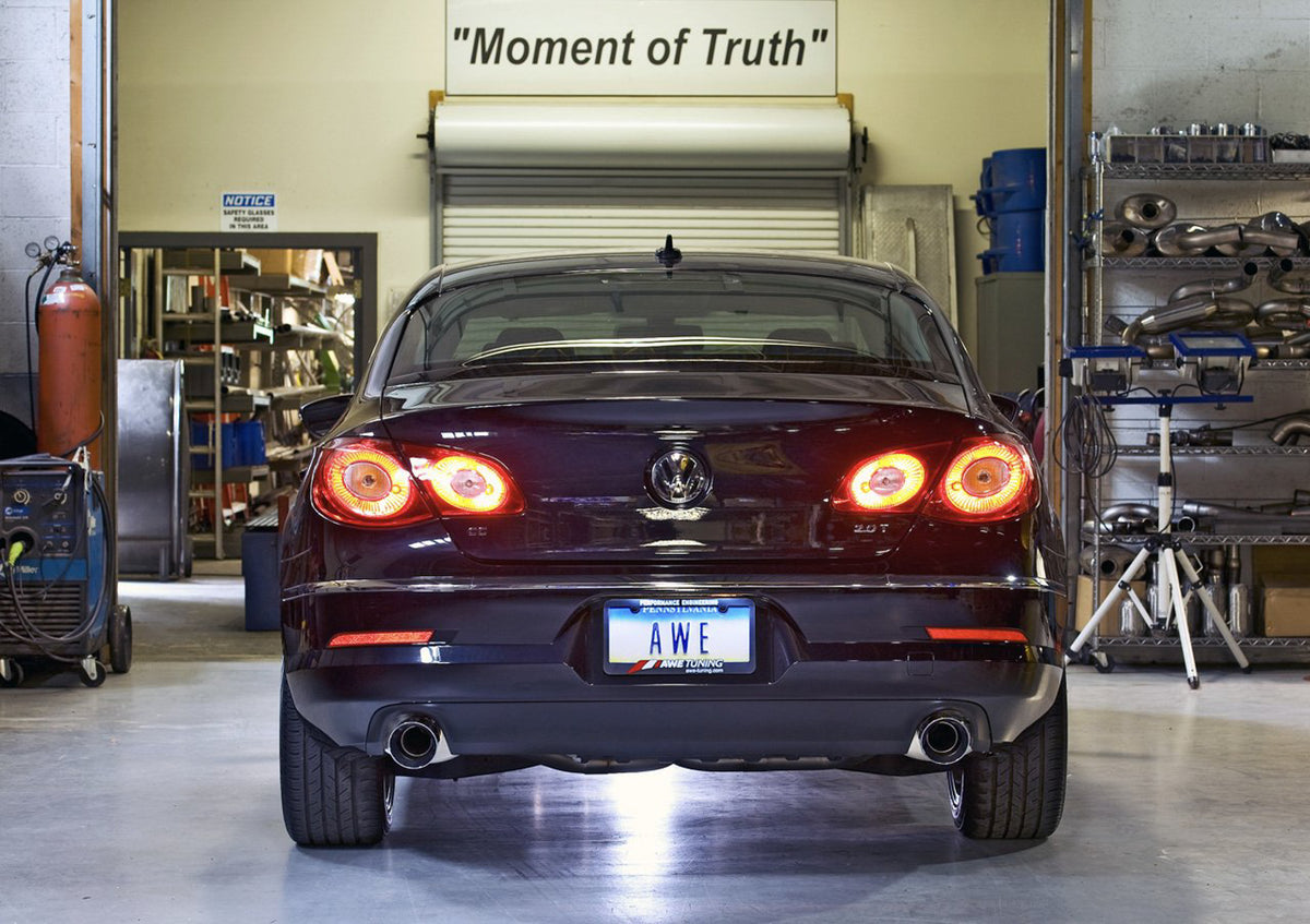 AWE Tuning VW CC Touring Edition Exhaust Dual Outlet - Diamond Black Tips - 3010-33022