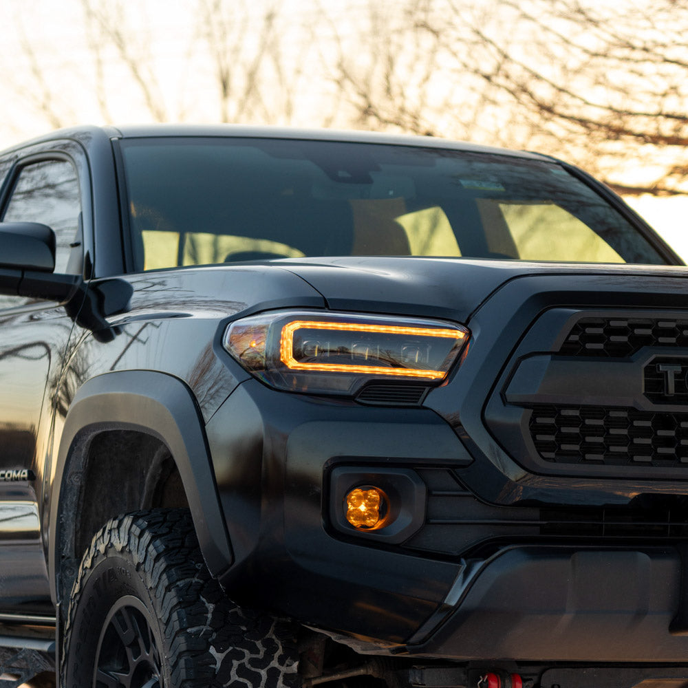 Form Lighting 2016-2023 Toyota Tacoma LED Projector Headlights with Selectable DRL Chrome (Pair) - FL0112