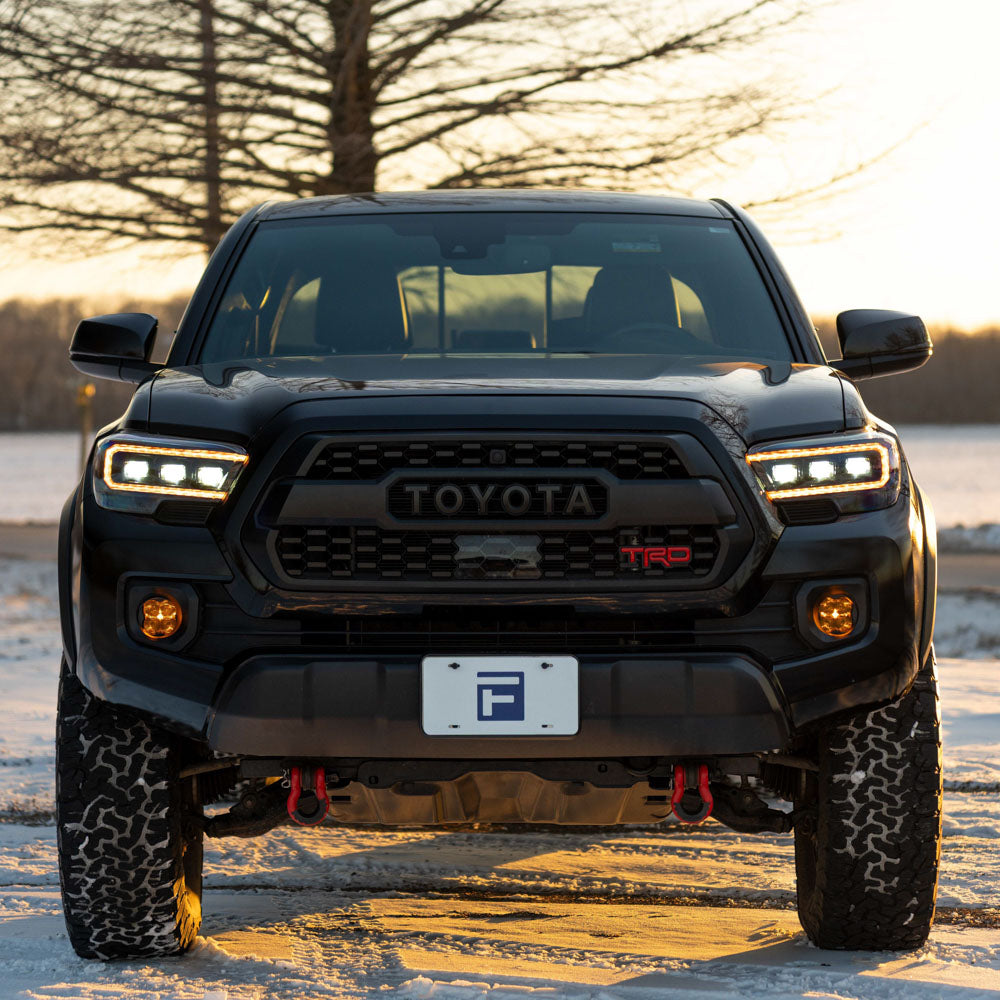 Form Lighting 2016-2023 Toyota Tacoma LED Projector Headlights with Selectable DRL Chrome (Pair) - FL0112