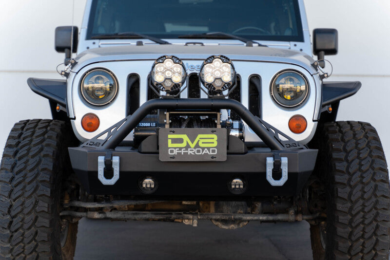 DV8 Offroad Fairlead Mounted Flip-Up License Plate Bracket - LPBM-02