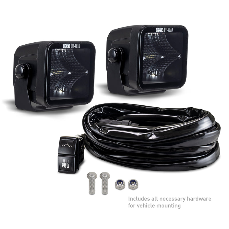 Borne Off-Road Light Pods (Kit of 2) 3x3 Flood - BNLT-LP33-2F