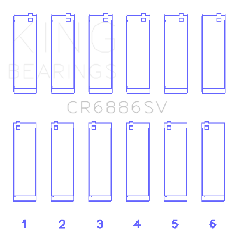 King Engine Bearings Mercedes Benz M 276 DE35 Sputter Replacement (Size +0.50mm) Conrod Bearing Set - CR6886SV0.5