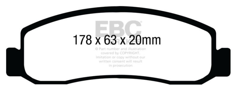 EBC 08-10 Ford F250 (inc Super Duty) 5.4 (2WD) Greenstuff Front Brake Pads - DP61892 for 2010-2013 Ford F 350 - front view
