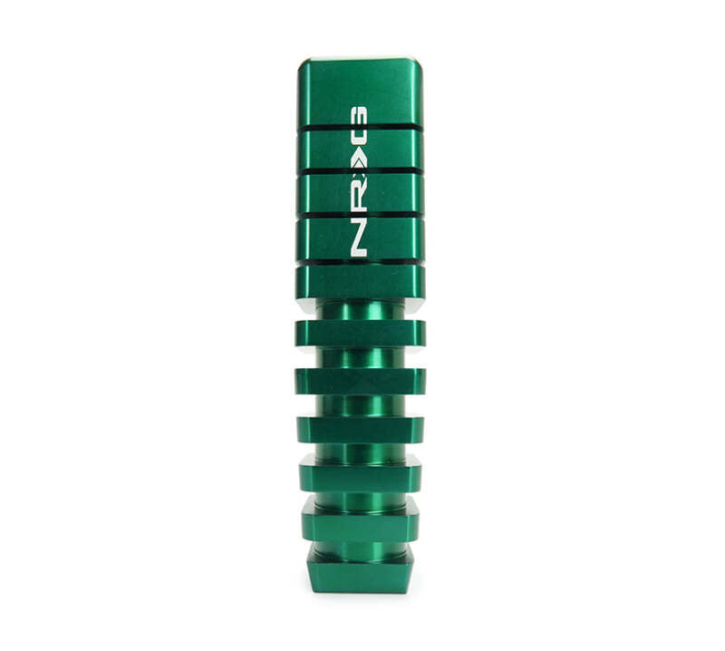 NRG Shift Knob - 20 Year Anniversary Weighted Square Heat Sink Short - Green - SK-450SQ-GNTY - front view