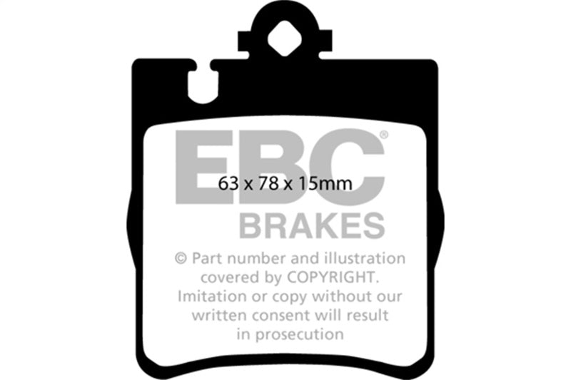 EBC 03 Mercedes-Benz C230 (W203) 2.3 Sport Greenstuff Rear Brake Pads - DP21441 for 2000-2009 Mercedes Benz CLK - front view
