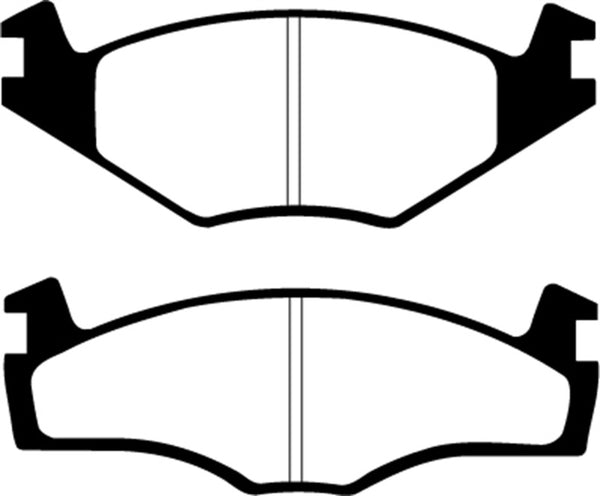 EBC 86-93 Volkswagen Cabriolet 1.8 Greenstuff Front Brake Pads - DP2517 for 1985-1995 Volkswagen Golf - front view