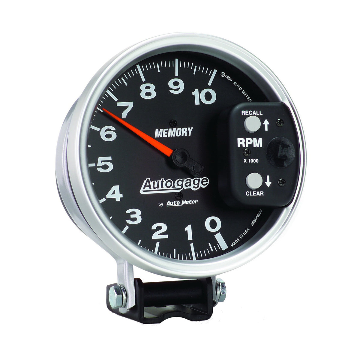 Autometer 5 inch 10,000 RPM w/ Peak Memory Pedestal Tachometer Auto Gauge - Black - 233902