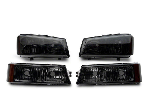 Raxiom 03-06 Chevrolet Silverado 1500 Axial OEM Style Rep Headlights- Chrome Housing- Smoked Lens - S122321 for 2003-2006 Che