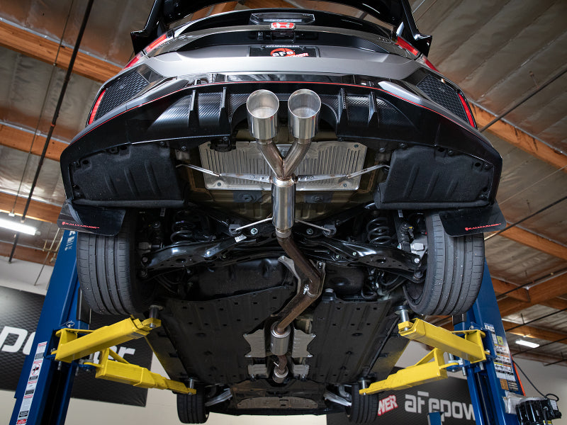 aFe Takeda 2.5in 304SS Axle-Back Exhaust System 17-19 Honda Civic Type R L4-2.0L (t) - Polished Tip - 49-36626-P