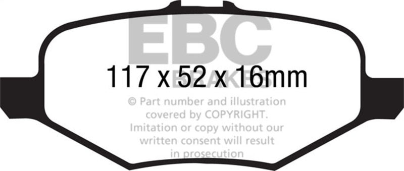 EBC 13+ Ford Explorer 3.5 Twin Turbo 4WD Yellowstuff Rear Brake Pads - DP41887R