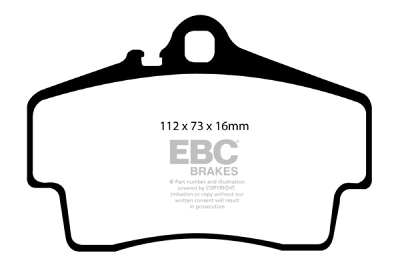 EBC Brakes Greenstuff 2000 Series Sport Pads - DP21208 for 1997-2005 Porsche Boxster - front view
