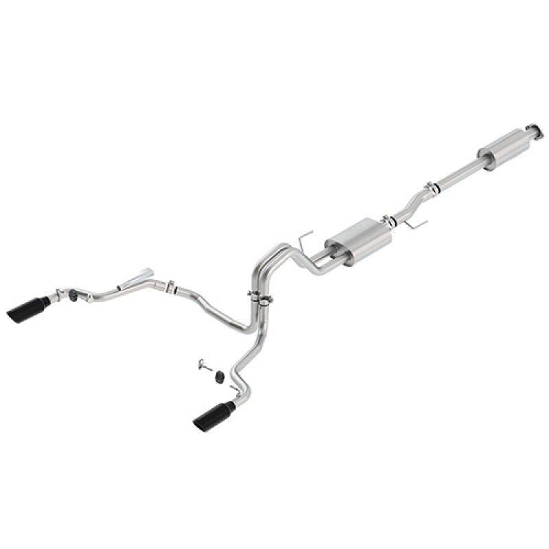 Ford Racing 15-18 F-150 5.0L Cat-Back Sport Exhaust System - Rear Exit Black Chrome Tips - M-5200-F1550DSBA