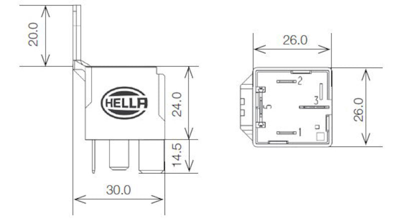 Hella Relay Mini Power Iso 4 Pole 12V Spst Res Bkt - 007793041