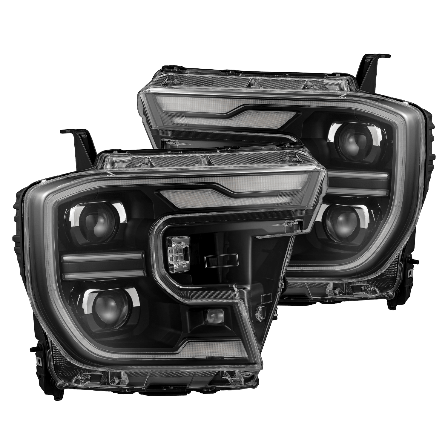 AlphaRex 24-26 Ford Ranger LUXX LED Proj Headlights Blk w/Activ Light/Seq Signal/Switchback - 880903 for 2024-2026 Ford Range