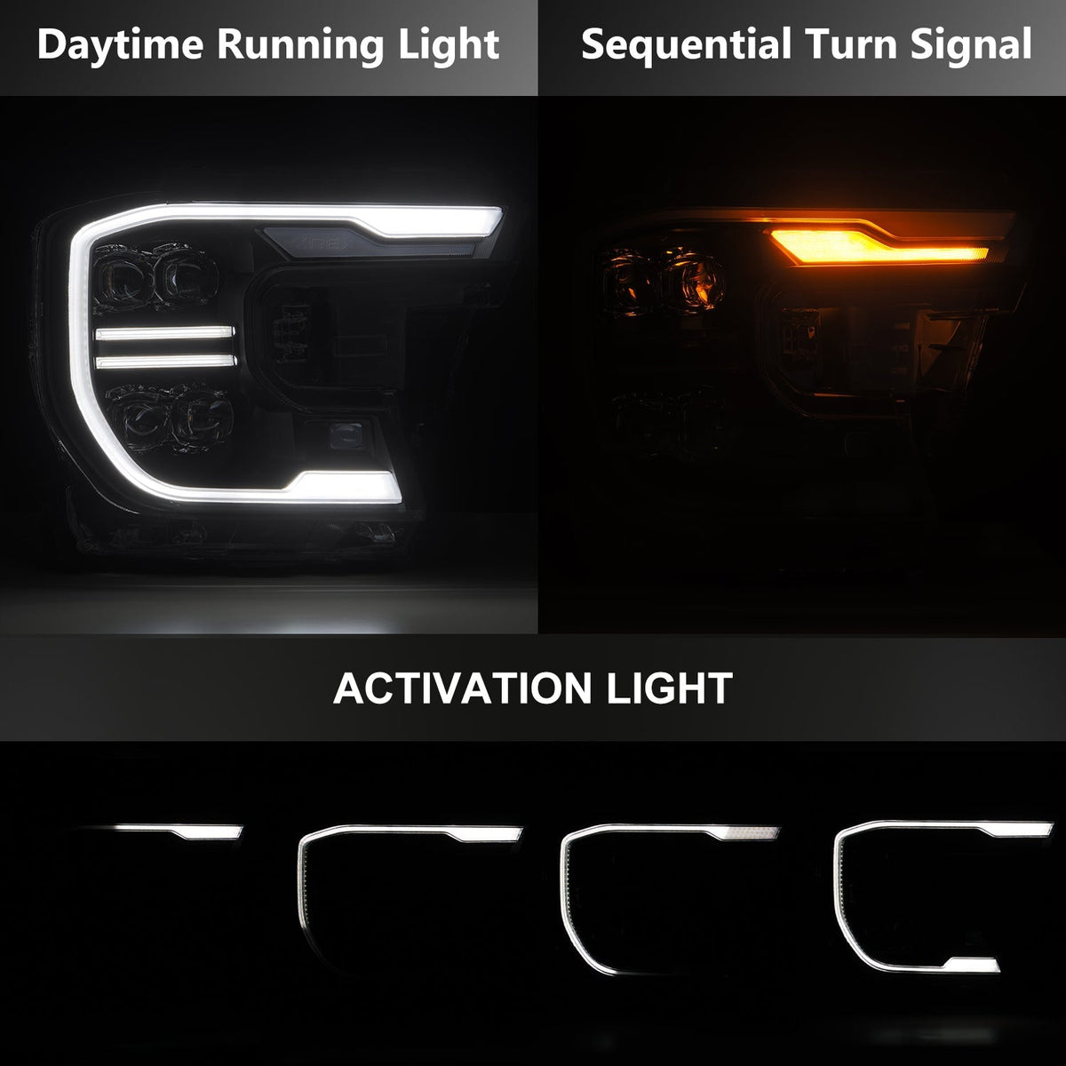 AlphaRex 24-26 Ford Ranger NOVA LED Proj Headlights Blk w/Activ Light/Seq Signal/Switchback - 880893 for 2024-2026 Ford Range