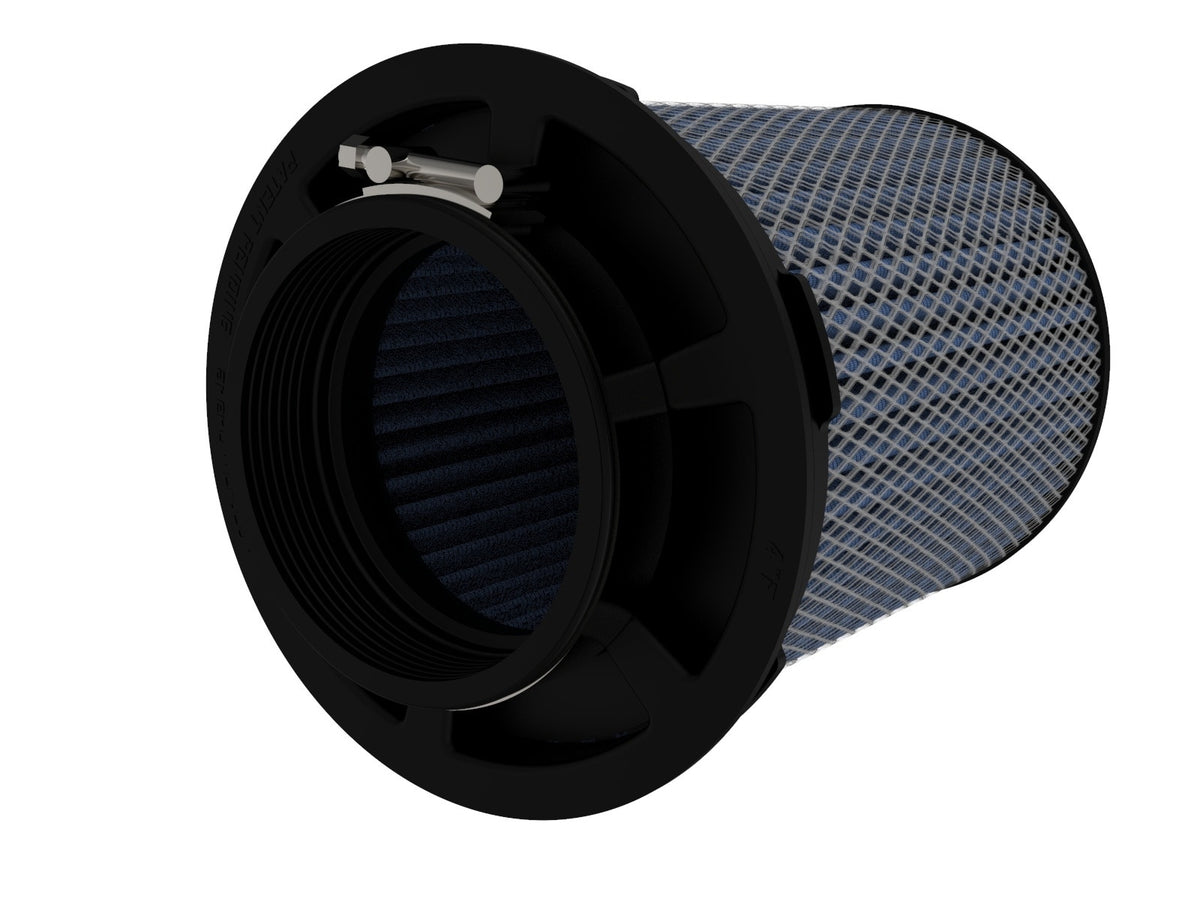 aFe Magnum Flow Pro 5R Air Filter 4in. Flange ID x 6-1/2in. Base x 6-1/2in. Top x 8 in. Height - 24-91153
