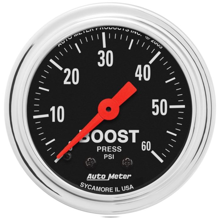 AutoMeter Gauge Boost 2-1/16in. 60 PSI Mechanical Traditional Chrome - 2405