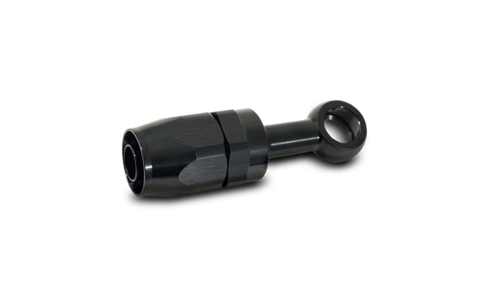 Vibrant -10AN Banjo Hose End Fitting for use with M16 or 5/8in Banjo Bolt - Aluminum Black - 24105