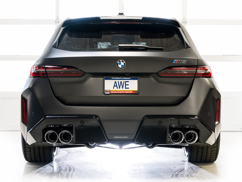 AWE BMW G90/G99 M5 Track Edition Catback Exhaust - Chrome Silver Tips - 3020-42790