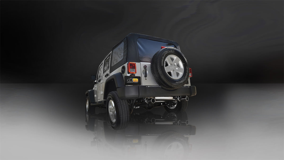 Corsa/dB Jeep 07-11 Wrangler 3.8L/12-14 Wrangler 3.6L Polished Sport Axle-Back Exhaust - 24412