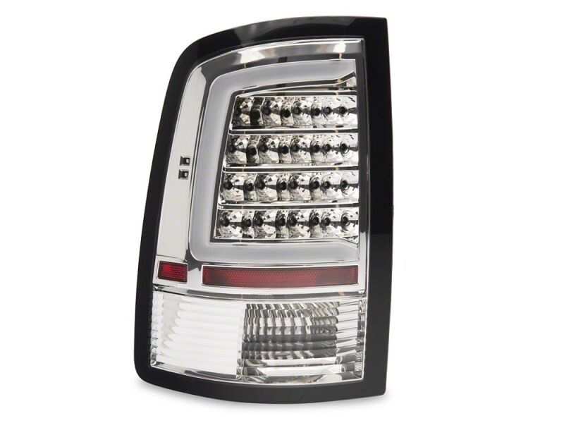 Raxiom 09-18 Dodge RAM 1500 Axial Series LED Tail Lights- Chrome Housing- Clear Lens - R113542 - close-up view 2